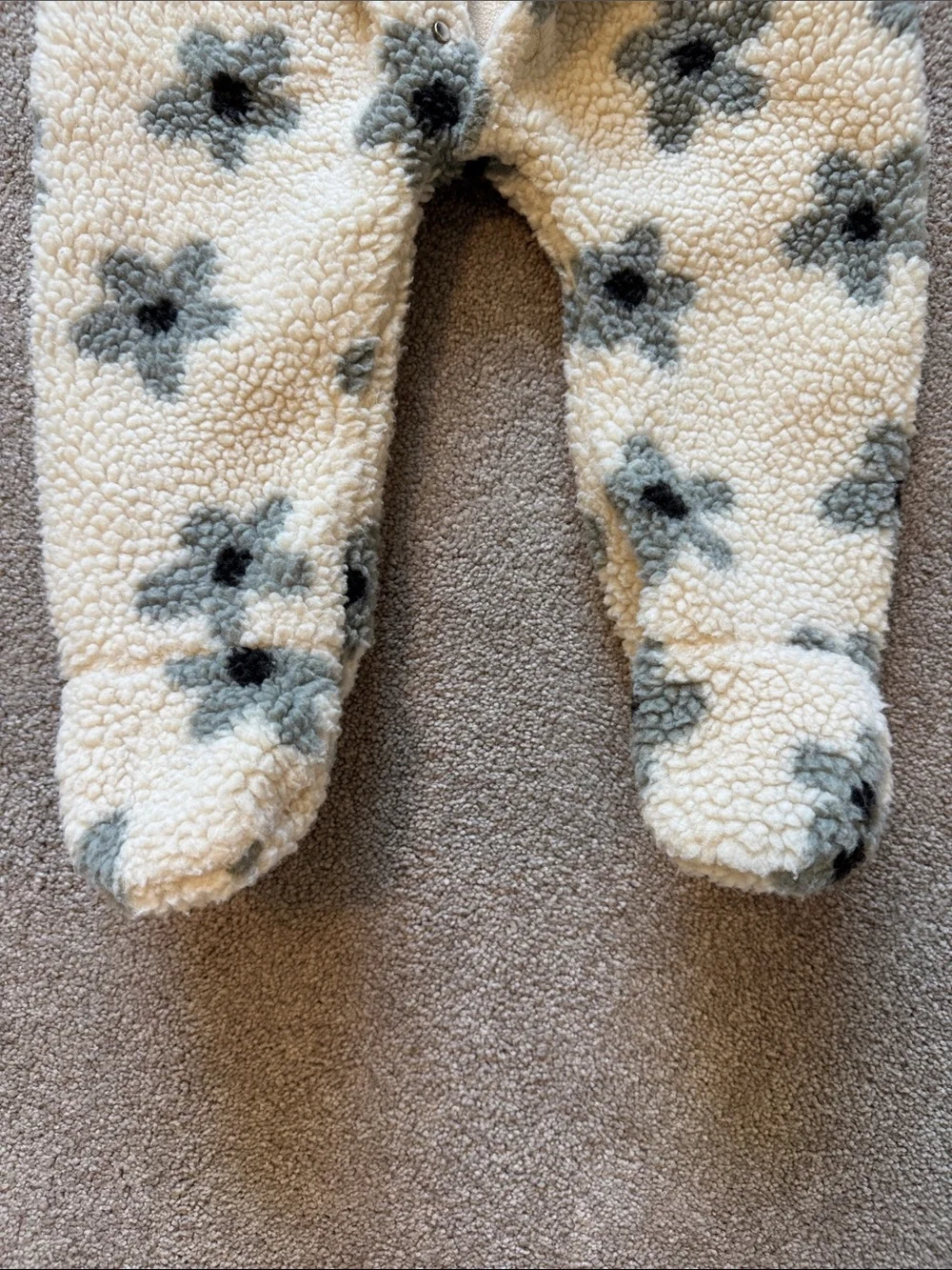 Rylee + Cru Cream Sherpa Floral Hooded One-Piece